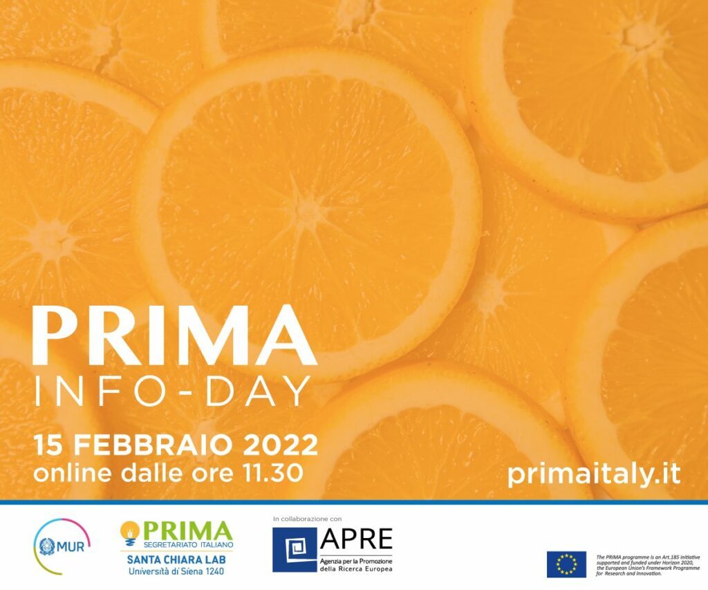 Italy PRIMA Info-Day to be held February 15th at 11:30 CET