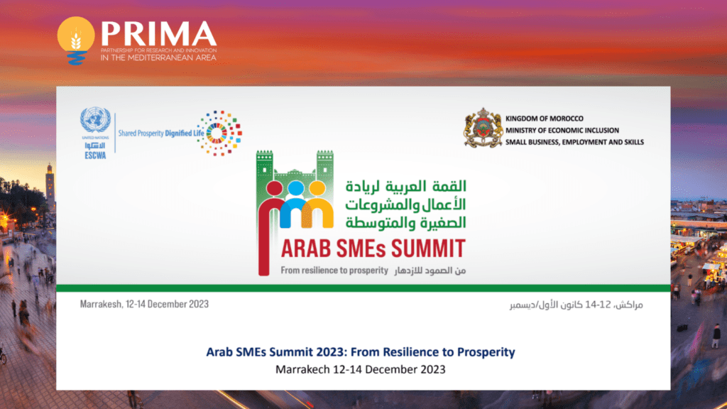 PRIMA joins forces with UN ESCWA to ignite innovation at the Arab SME summit 2023